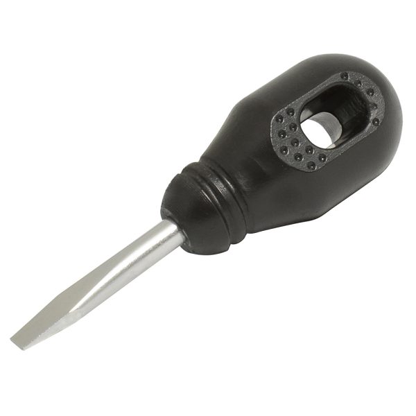 Destornillador con mango negro, punta plana tipo trompo 1/4" x 1-1/4" Foy DER52