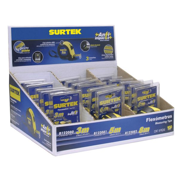 Caja despachadora con flexómetros anti-impacto, 18 piezas Surtek DFLEXSM