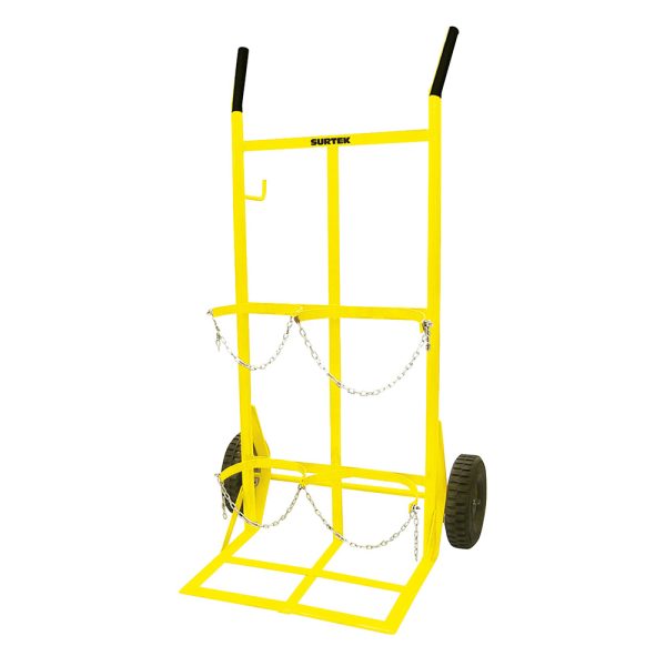 Diablo para cilindros o tanques capacidad 2 cilindros con llanta neumática Surtek DGN2C