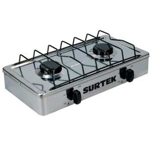 Estufa de gas 2 quemadores de acero inoxidable Surtek EGAF2