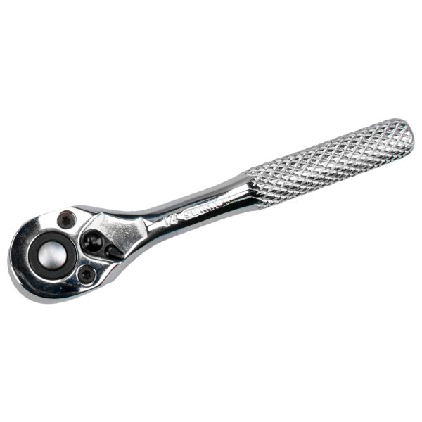 Matraca reversible para dado cuadro de 1/4", cabeza tipo pera, mango moleteado Surtek F4449