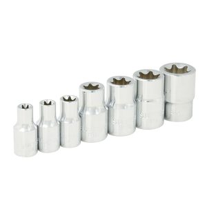 Juego de dados con punta torx hembra cuadro de 1/4" y 3/8, 7 piezas Surtek F4451E
