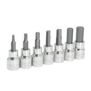 Juego de dados con punta hexagonal cuadro de 3/8", 6 puntas, métricos, 7 piezas Surtek F51H00M