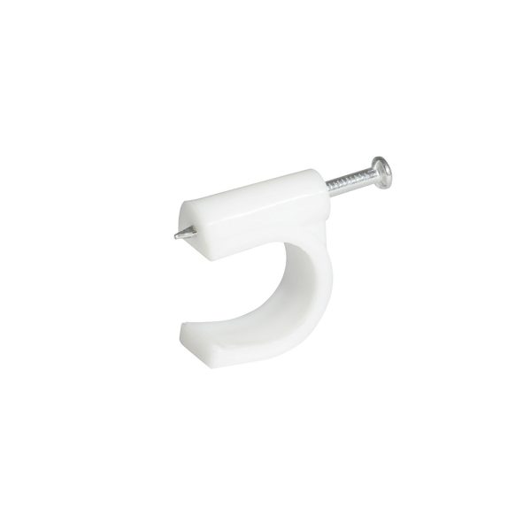 Grapa para cable coaxial 10 mm, color blanco, 20 piezas Surtek GRAC10