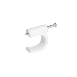 Grapa para cable coaxial 5 mm, color blanco, 20 piezas Surtek GRAC5