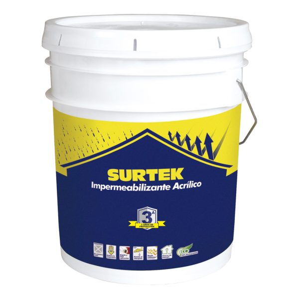 Cubeta de impermeabilizante 19 Lt color blanco con protección de 3 años Surtek IMB3