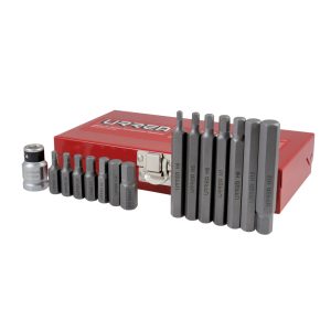 Juego de puntas hexagonales hexágono de 3/8" métricas, con adaptador, 15 piezas Urrea J2415M