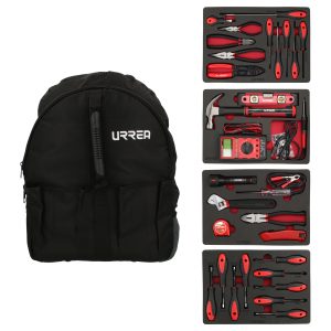 Juego combinado de herramientas para eléctrico, 31 piezas con mochila Urrea JMH05