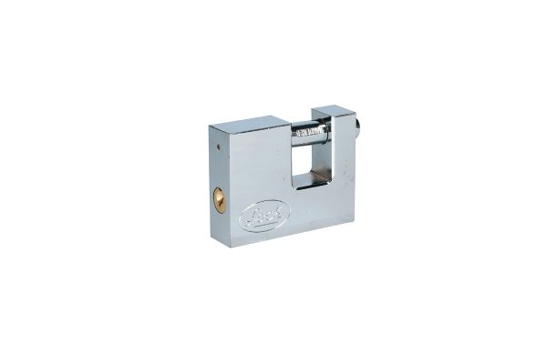 Candado de acero para cortina metálica 70 mm, cromo satinado, llave estándar Lock L22C70ECSB