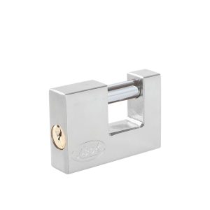 Candado de acero para cortina metálica 80 mm, cromo satinado, llave estándar Lock L22C80ECSB