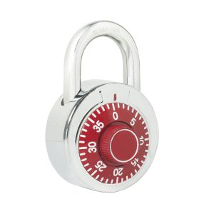 Candado de combinación de disco, rojo, 50 mm Lock L26S50RJB