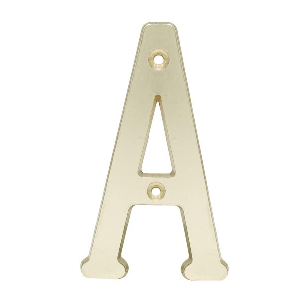 Letra A slim 4" latón brillante Lock L701ALB