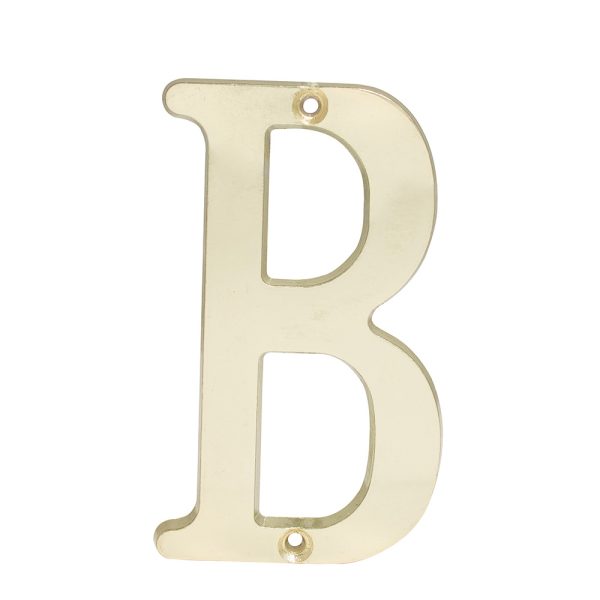 Letra B slim 4" latón brillante Lock L701BLB