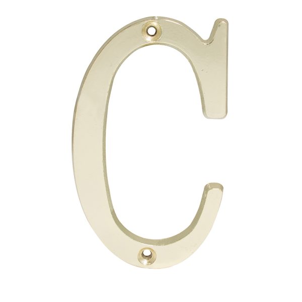 Letra C slim 4" latón brillante Lock L701CLB