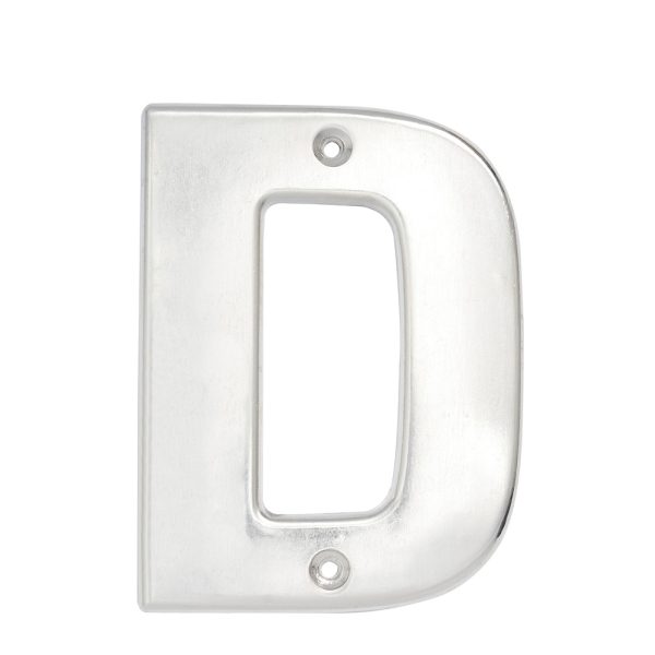 Letra D bold 4" cromo satinado Lock L70DC