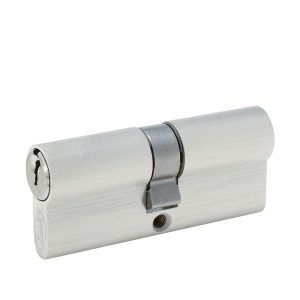 Cilindro europeo 70 mm función doble, níquel satinado, llave estándar, en caja Lock LC70ENS