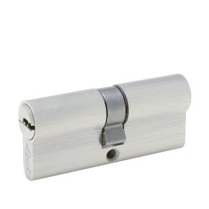 Cilindro europeo 70 mm función doble, níquel satinado, llave de puntos, en caja Lock LC70QNS