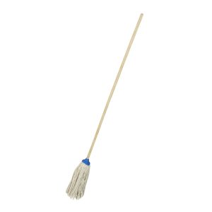 Trapeador de pabilo de algodón 300 g con bastón de madera 120 cm Foy LIM01