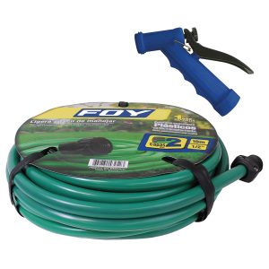 Manguera para jardín lisa 1/2", 10 m con pistola para riego Foy M12PIM