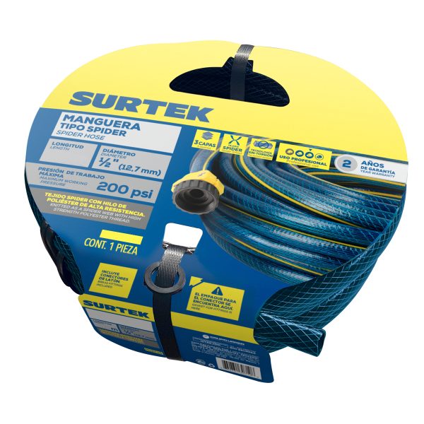 Manguera para jardín spider con conector plástico 1/2", 20 m Surtek M12S20P
