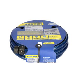 Manguera para jardín tejido spider con conector plástico 1/2", 6 m Surtek M12S6
