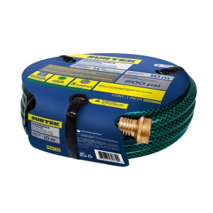 Manguera para jardín tramada con conector metálico 1/2", 10 m Surtek M12T10