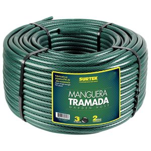 Manguera para jardín tramada en rollo verde 1", 100 m Surtek M1T100