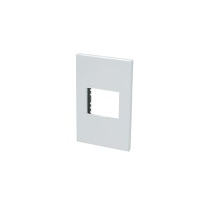 Placa 1 módulo 1/2, línea Premium, color blanco Surtek P601B
