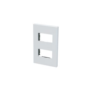 Placa 2 módulos 1/3, línea Premium, color blanco Surtek P602B