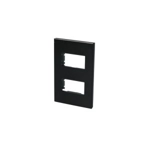 Placa 2 módulos 1/3, línea Premium, color negro Surtek P602N