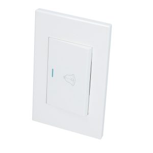 Placa para timbre 1/1, línea Premium, color blanco Surtek P618B