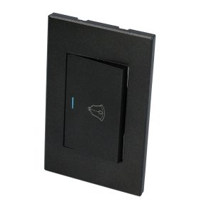Placa para timbre 1/1, línea Premium, color negro Surtek P618N