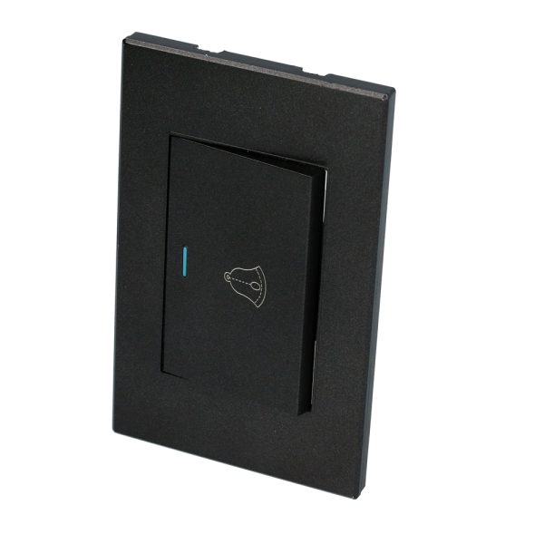 Placa para timbre 1/1, línea Premium, color negro Surtek P618N