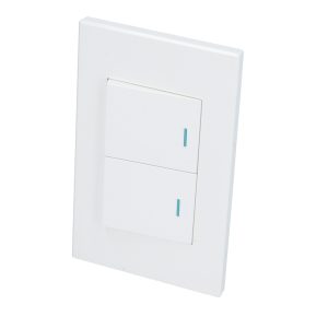 Placa 2 Interruptor 1/2, línea Premium, color blanco Surtek P622B