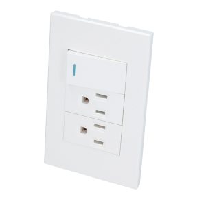 Placa 1 Interruptor 2 contactos 1/3, línea Premium, color blanco Surtek P625B