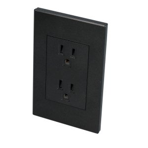 Placa contacto dúplex, línea Premium, color negro Surtek P627N