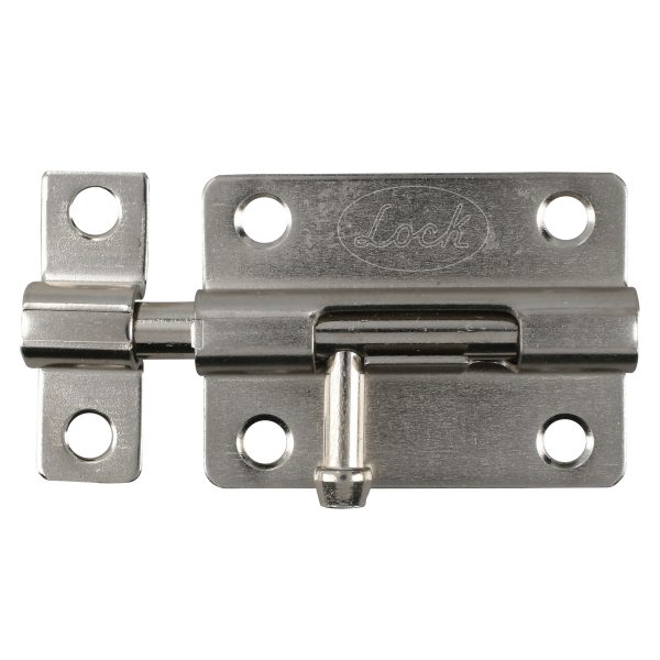 Pasador de sobreponer tipo barril acabado níquel satinado, 8 cm Lock PABS8