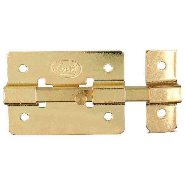 Pasador de sobreponer de barra latón brillante 5 cm Lock PASL5