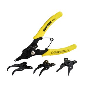 Pinza para anillos de retención con cabeza intercambiable, 5 piezas Surtek PFR01