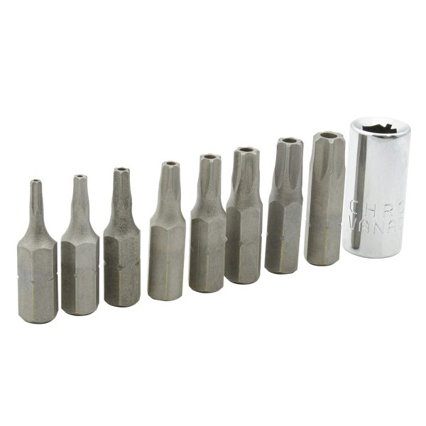 Juego de puntas Torx de seguridad hexágono de 1/4", 9 piezas Surtek PFT9