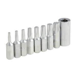 Juego de puntas Torx hexágono de 1/4" con adaptador, 9 piezas Surtek PFTX9