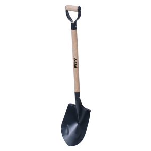 Pala con mango de madera con puño metálico "D", redonda Foy PRDMG