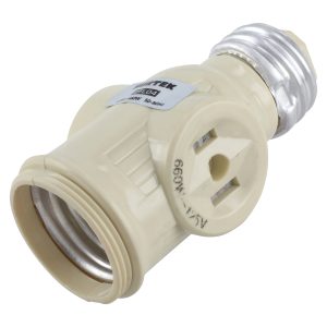 Portalámpara con ladrón, color marfil Surtek PTL04