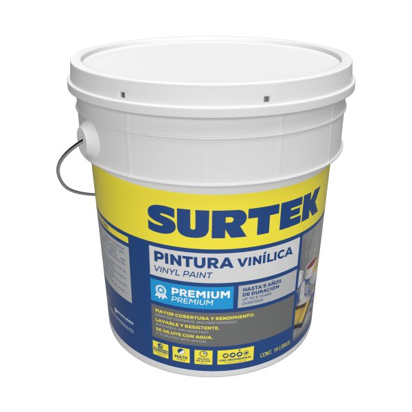 Cubeta de pintura vinílica premium 19 Lt color azul intenso Surtek PVPAI