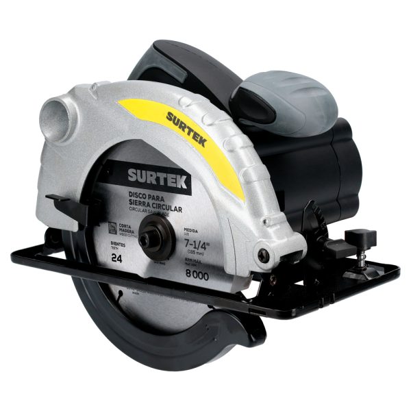 Sierra circular 7-1/4" 1,200 W 120 V, 0 - 4,500 RPM Surtek SC407D