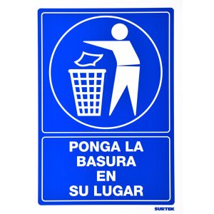 Señal "Ponga la basura en su lugar" Surtek SES15