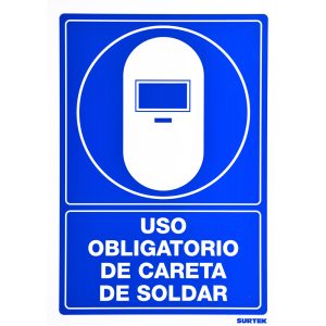 Señal "Uso obligatorio de careta de soldar" Surtek SES17
