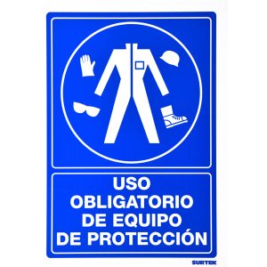 Señal "Uso obligatorio de equipo de protección" Surtek SES21