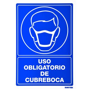 Señal "Uso obligatorio de cubre bocas" Surtek SES22