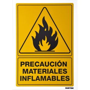Señal "Precaución materiales inflamables" Surtek SES28